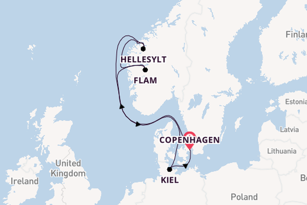 Norway from Copenhagen, Denmark with the MSC Euribia