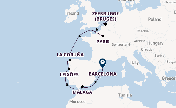 Western Mediterranean from Amsterdam, Netherlands with the Celebrity Eclipse