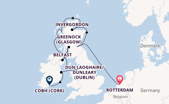 British Isles from Rotterdam, Netherlands with the Nieuw Statendam