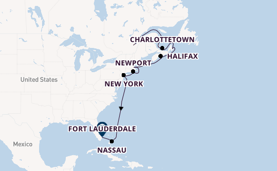 Amerikaanse Oostkust vanaf Québec, Canada met de Sapphire Princess