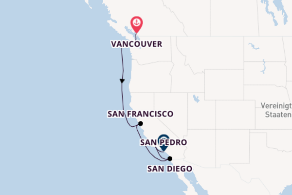 Fantastische Kreuzfahrt über San Francisco ab Vancouver