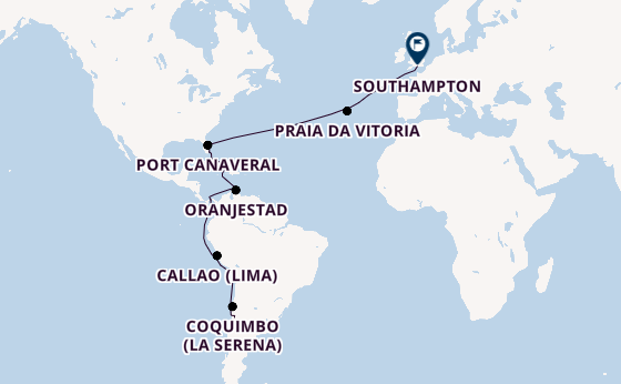 Transatlantic from Santiago de Chile, Chile with the Queen Anne