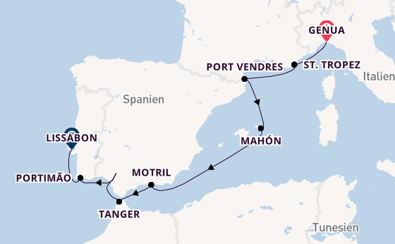 Westliches Mittelmeer ab Genua, Italien auf der Seabourn Pursuit