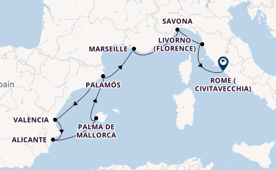 Western Mediterranean from Barcelona, Spain with the Allura