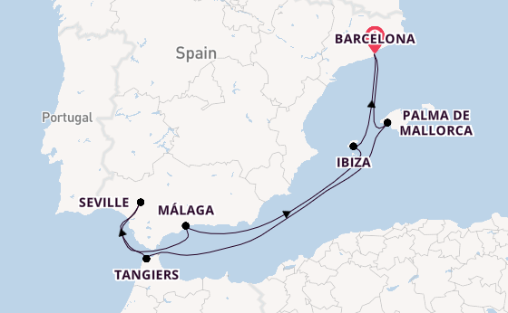 Western Mediterranean from Barcelona, Spain with the Celebrity Xcel