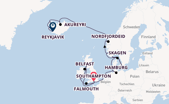 Britische Inseln ab Southampton, Großbritannien auf der Regal Princess