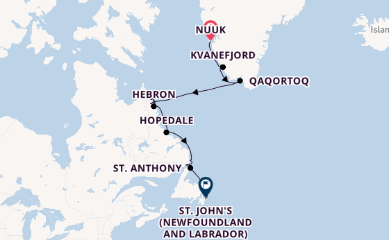 Arktis ab Nuuk, Grönland auf der MS Roald Amundsen