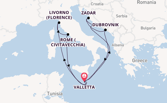 Mediterranean Sea from Valletta, Malta with the Azura