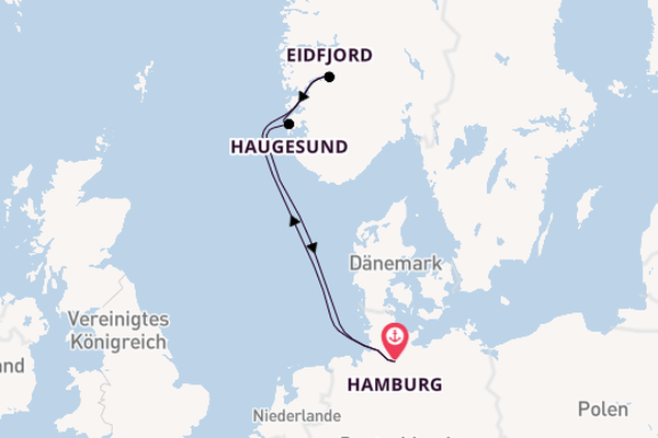 Norwegen ab Hamburg, Deutschland auf AIDAluna