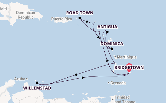 Southern Caribbean from Bridgetown, Barbados with the Arvia