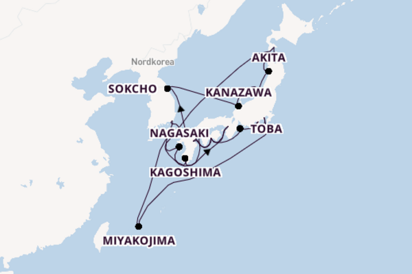 Japan ab Osaka, Japan auf der Seabourn Encore