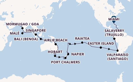 World Cruise from United Kingdom with the EXPLORA I