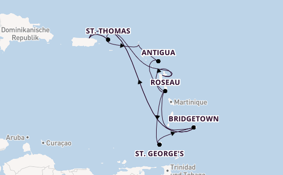 Karibik ab San Juan, Puerto Rico auf der Crown Princess