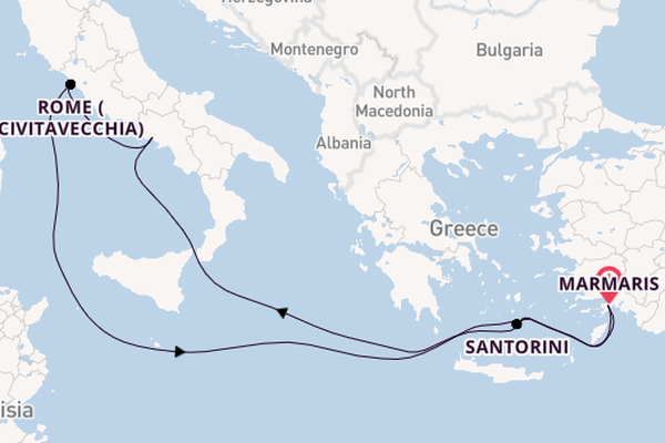 Mediterranean Sea from Marmaris, Turkey with the MSC Divina