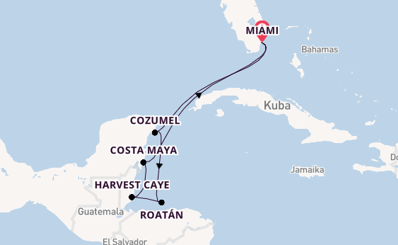 Westliche Karibik ab Miami auf der Sonata (Oceania)