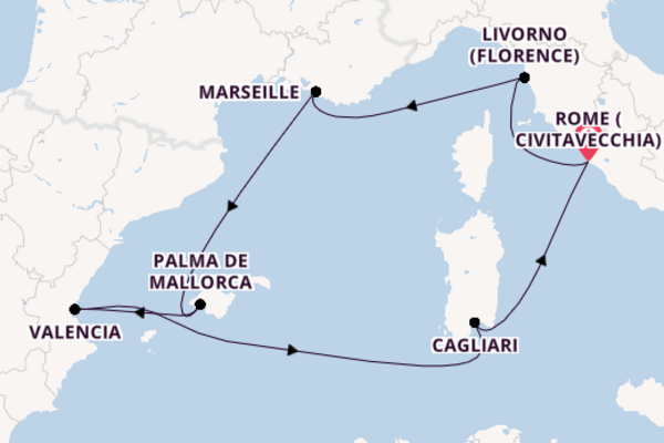 Mediterranean from Rome with the MSC Lirica