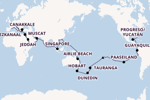 Wereldreizen vanaf Miami, United States met de Azamara Onward