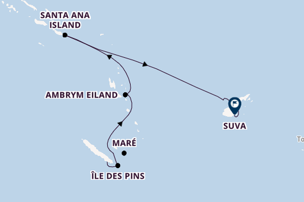 Zuidelijke Stille Oceaan vanaf Noumea, Nieuw-Caledonië met de HANSEATIC inspiration