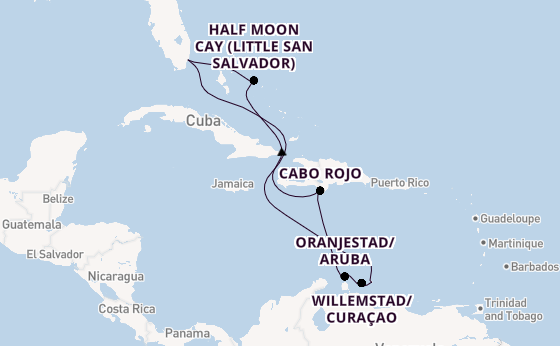 Caribbean from Miami, Florida, USA with the Zuiderdam