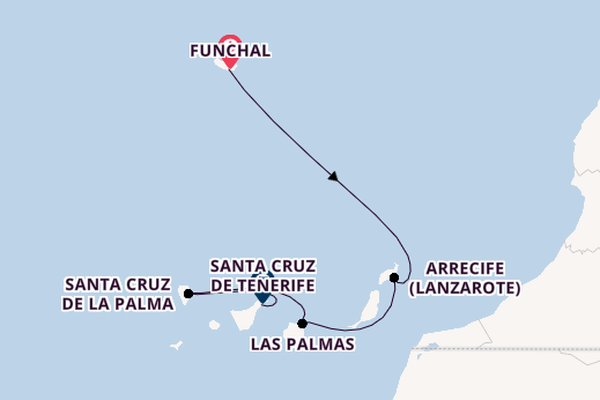 Kanarische Inseln ab Funchal, Madeira auf der MSC Fantasia
