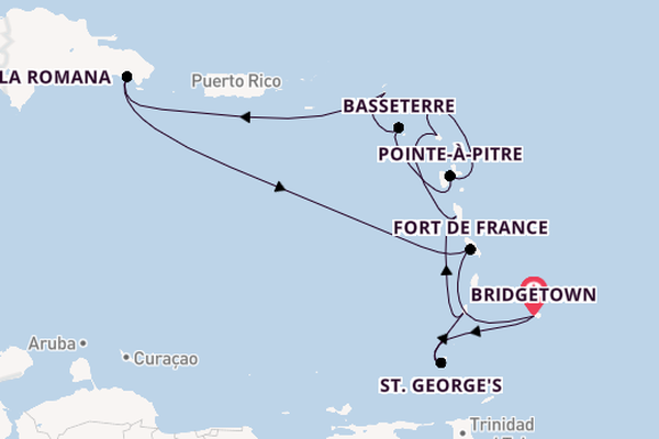 Zuidelijke Caraïben vanaf Bridgetown met de Mein Schiff 2 