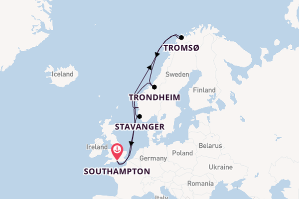 Norway from Southampton, England with the Queen Mary 2