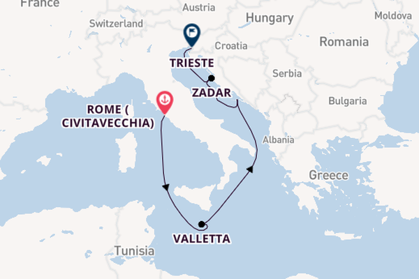 Mediterranean from Rome (Civitavecchia), Italy with the Queen Elizabeth