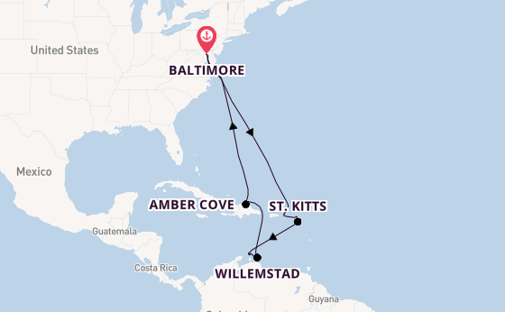 Caribbean vanaf Baltimore, Verenigde Staten met de Carnival Pride