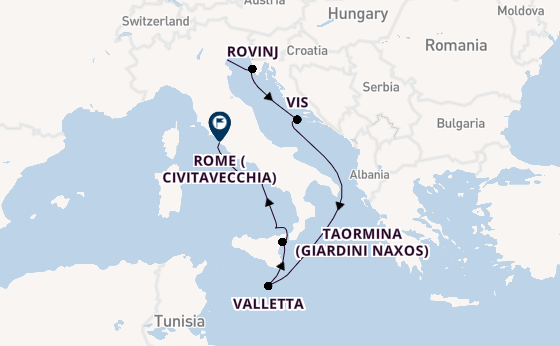 Western Mediterranean from Fusina (Venice) with the Seabourn Ovation 