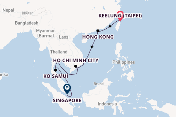 South East Asia from Keelung (Taipei), Taiwan with the Norwegian Spirit 