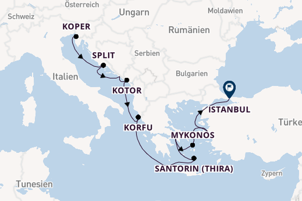 Östliches Mittelmeer ab Triest, Italien auf der Norwegian Sky