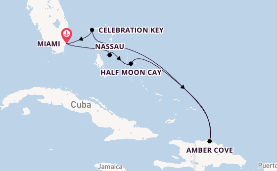 Caribbean vanaf Miami, Verenigde Staten met de Carnival Celebration