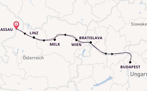 Donau ab Passau, Deutschland auf der MS Celina