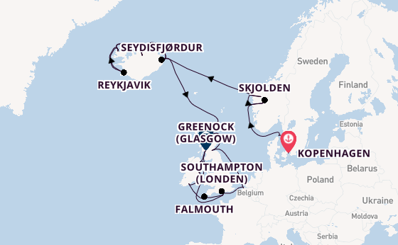 Britse Eilanden vanaf Kopenhagen, Denemarken met de Regal Princess