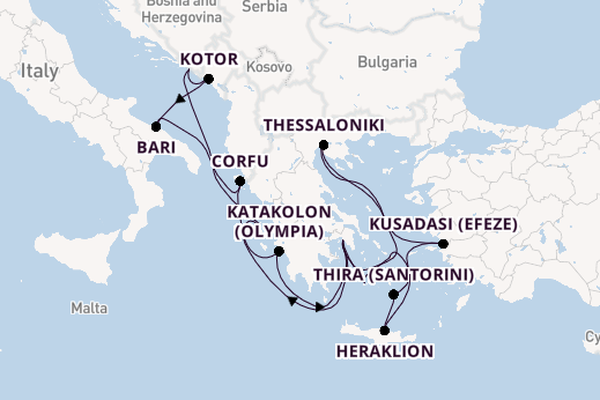 Oostelijke Middellandse Zee vanaf Athene (Piraeus), Griekenland met de Celestyal Journey