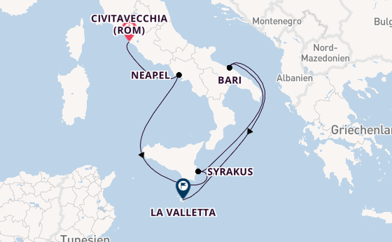 Westliches Mittelmeer ab Civitavecchia (Rom), Italien auf der EXPLORA II
