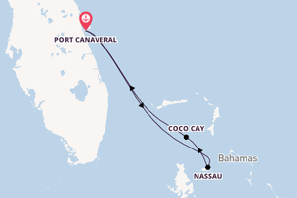 Caribbean from Port Canaveral, Florida, USA with the Utopia of the Seas
