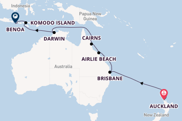 Australia from Auckland, New Zealand with the Norwegian Sun