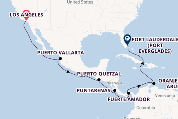 Central America from Los Angeles, California, USA with the Island Princess