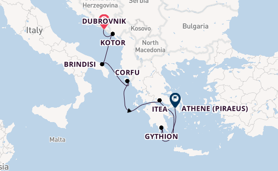 Oostelijke Middellandse Zee vanaf Dubrovnik, Kroatië met de Seabourn Ovation