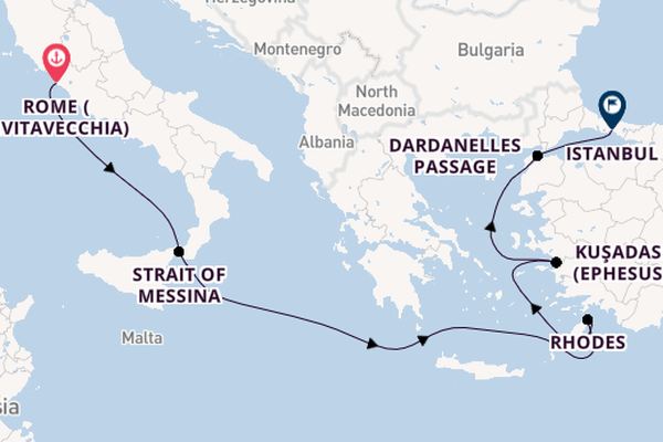 Mediterranean from Rome (Civitavecchia), Italy with the Queen Victoria
