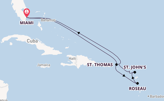 Caribbean vanaf Miami, Verenigde Staten met de Seven Seas Grandeur