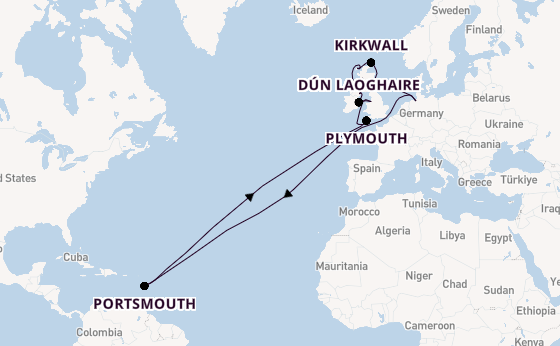 Britse Eilanden vanaf Bremerhaven, Duitsland met de Amadea