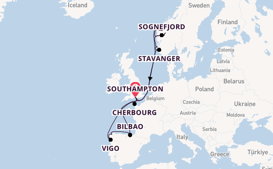 Norway from Southampton, England with the Arvia