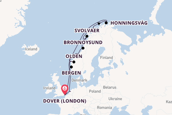 Norway from Dover (London), England, United Kingdom with the Seabourn Sojourn