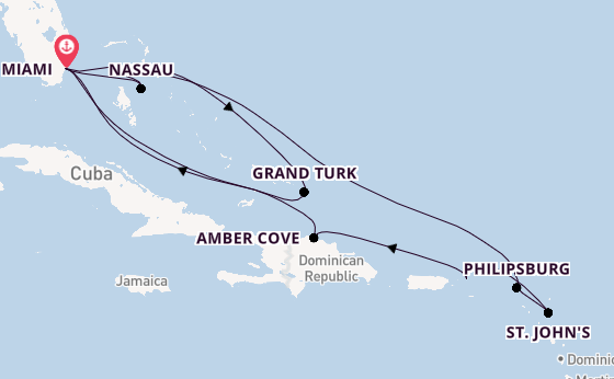 Caribbean vanaf Miami, Verenigde Staten met de MSC Meraviglia