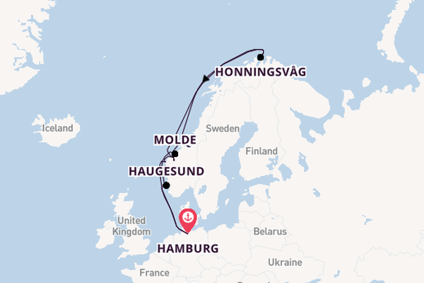 Noorwegen vanaf Hamburg, Duitsland met de Mein Schiff Relax