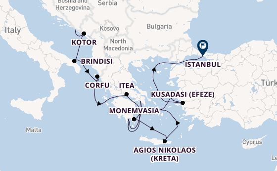 Oostelijke Middellandse Zee vanaf Dubrovnik, Kroatië met de Seabourn Ovation