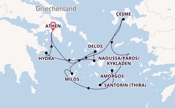 Östliches Mittelmeer ab Athen, Griechenland auf der Le Dumont-d'Urville