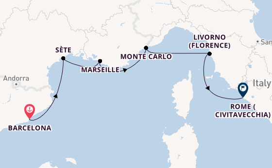 Western Mediterranean from Barcelona, Spain with the Viking Neptune